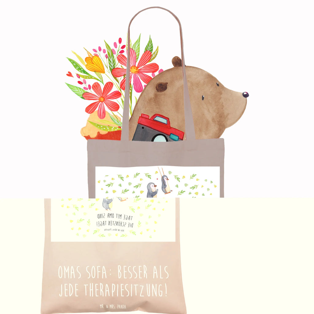 Tote bag Omas Sofa: besser als jede Therapiesitzung! Strandtasche, Tragetasche, Einkaufstasche, Jutetasche, Badetasche, Shopper, Beutel, Jutebeutel, Beuteltasche, Tasche, Stofftasche, Schultertasche, Laptoptasche, Umhängetasche, Einkaufstüte, Stoffbeutel, Familie, Vatertag, Muttertag, Bruder, Schwester, Mama, Papa, Oma, Opa