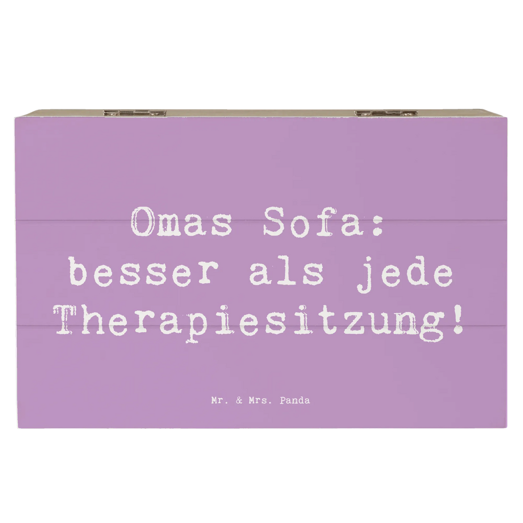 Holzkiste Spruch Omas Sofa: besser als jede Therapiesitzung! Geschenkbox, Erinnerungsbox, Geschenkdose, Truhe, Aufbewahrungsbox, Schatulle, Schatzkiste, Dekokiste, Holzkiste, Erinnerungskiste, XXL, Kiste, Familie, Vatertag, Muttertag, Bruder, Schwester, Mama, Papa, Oma, Opa