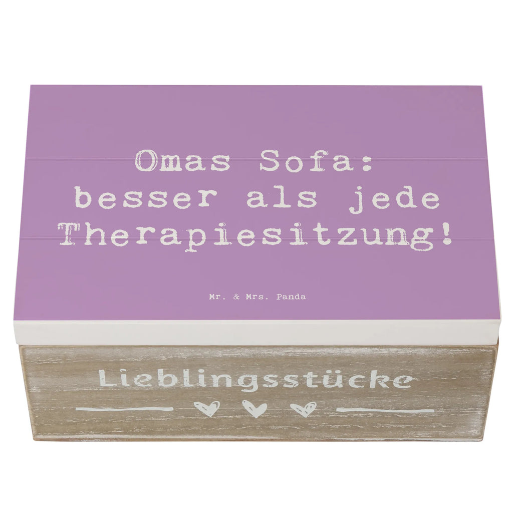 Holzkiste Spruch Omas Sofa: besser als jede Therapiesitzung! Geschenkbox, Erinnerungsbox, Geschenkdose, Truhe, Aufbewahrungsbox, Schatulle, Schatzkiste, Dekokiste, Holzkiste, Erinnerungskiste, XXL, Kiste, Familie, Vatertag, Muttertag, Bruder, Schwester, Mama, Papa, Oma, Opa