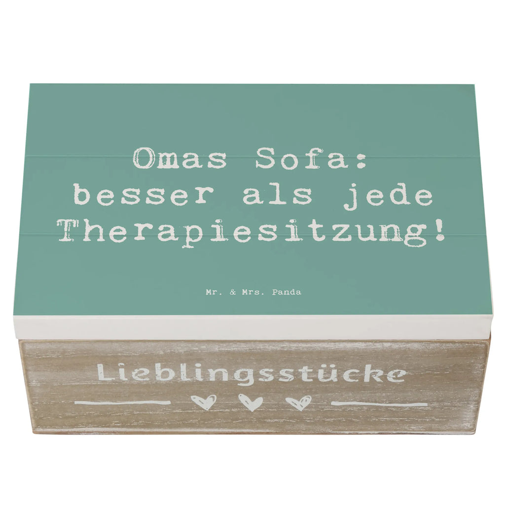 Holzkiste Spruch Omas Sofa: besser als jede Therapiesitzung! Geschenkbox, Erinnerungsbox, Geschenkdose, Truhe, Aufbewahrungsbox, Schatulle, Schatzkiste, Dekokiste, Holzkiste, Erinnerungskiste, XXL, Kiste, Familie, Vatertag, Muttertag, Bruder, Schwester, Mama, Papa, Oma, Opa