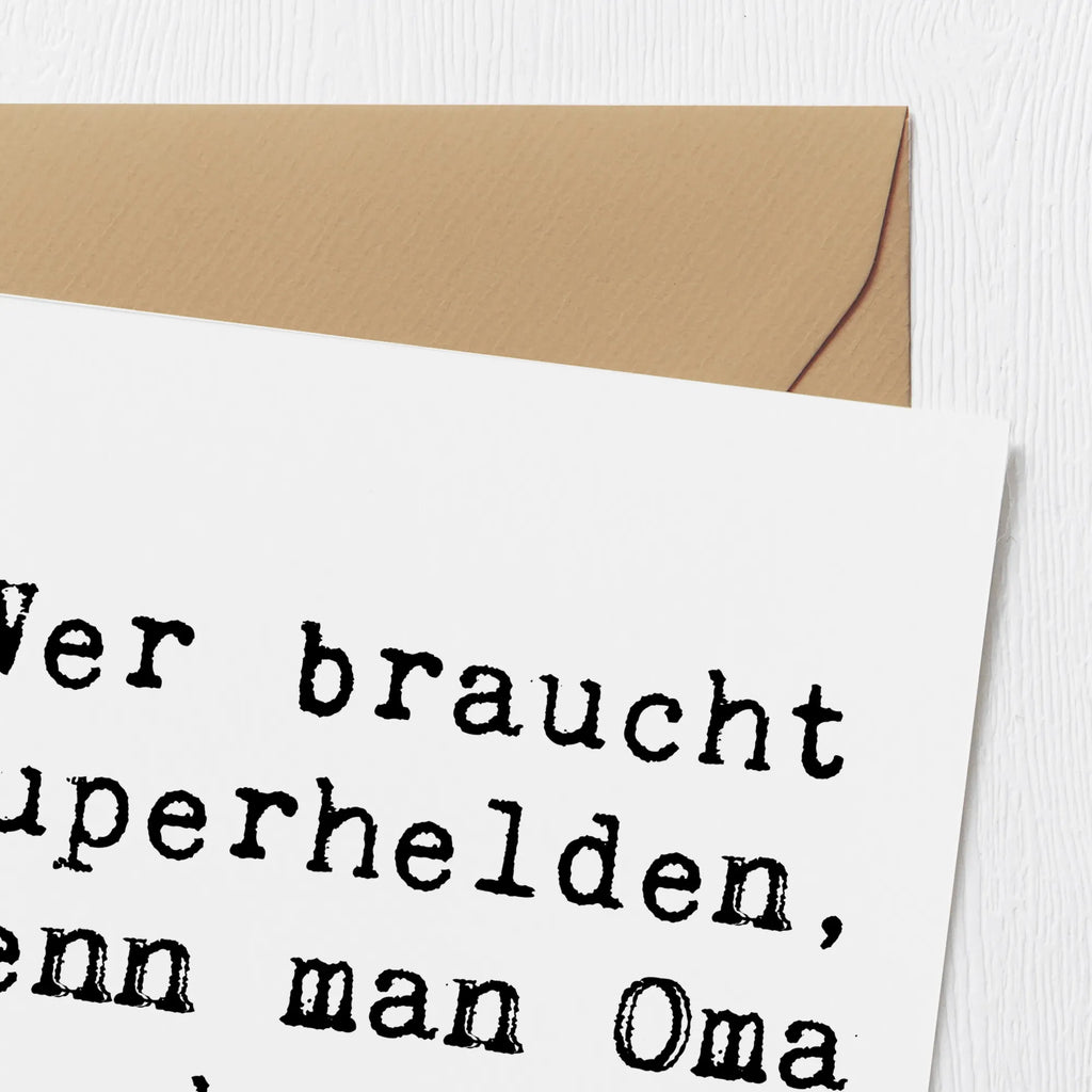 Deluxe Karte Spruch Oma Heldin Geburtstagskarte, Hochzeitskarte, Einladungskarte, Hochwertige Grußkarte, Glückwunschkarte, Hochwertige Klappkarte, Grußkarte, Karte, Klappkarte, Familie, Vatertag, Muttertag, Bruder, Schwester, Mama, Papa, Oma, Opa