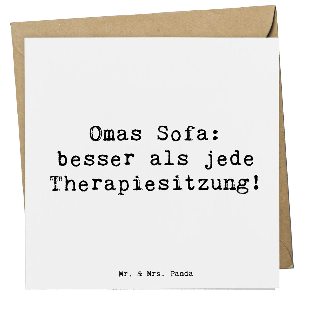 Deluxe Card Saying Omas Sofa: besser als jede Therapiesitzung! Karte, Glückwunschkarte, Einladungskarte, Klappkarte, Hochwertige Klappkarte, Hochzeitskarte, Grußkarte, Geburtstagskarte, Hochwertige Grußkarte, Familie, Vatertag, Muttertag, Bruder, Schwester, Mama, Papa, Oma, Opa