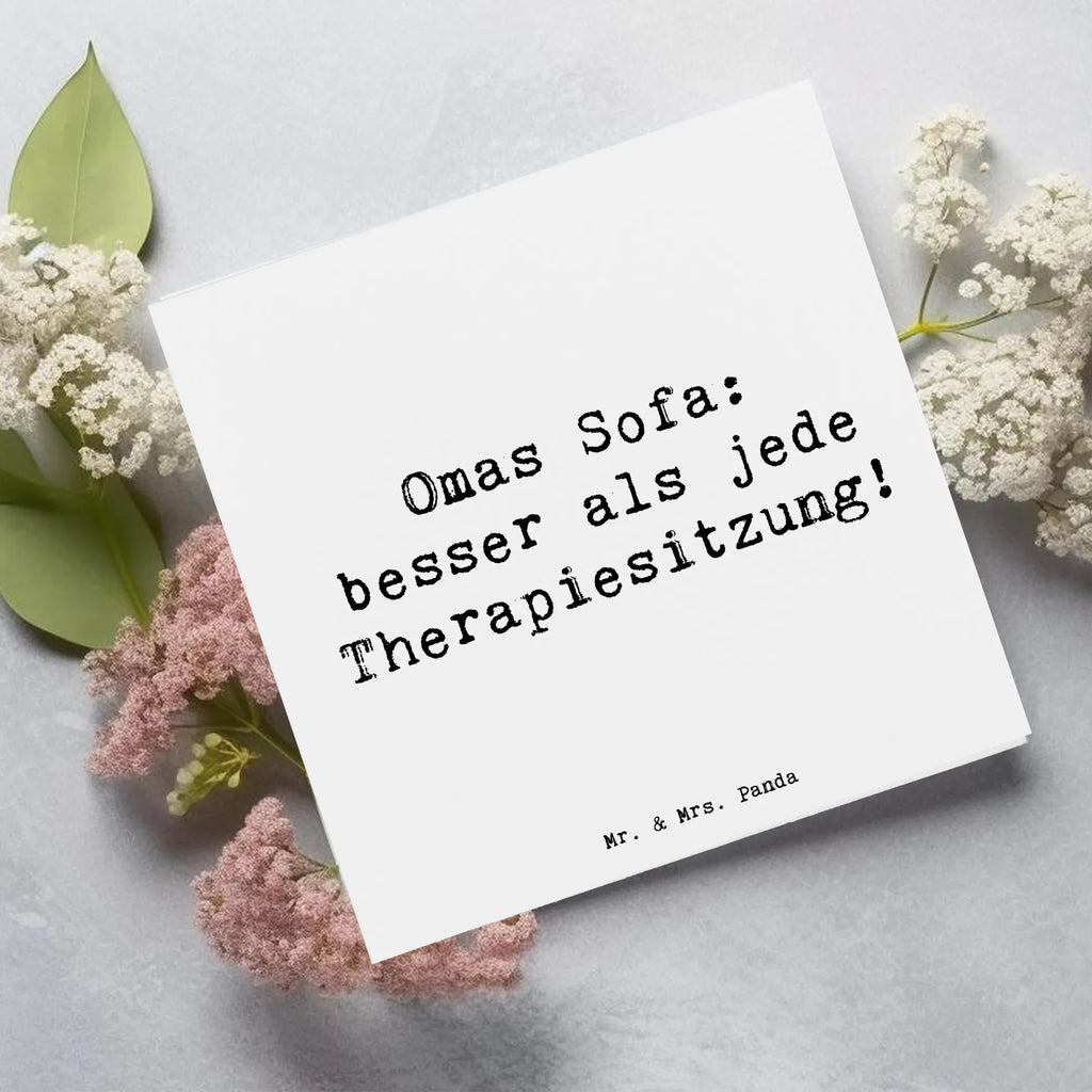 Deluxe Card Saying Omas Sofa: besser als jede Therapiesitzung! Karte, Glückwunschkarte, Einladungskarte, Klappkarte, Hochwertige Klappkarte, Hochzeitskarte, Grußkarte, Geburtstagskarte, Hochwertige Grußkarte, Familie, Vatertag, Muttertag, Bruder, Schwester, Mama, Papa, Oma, Opa