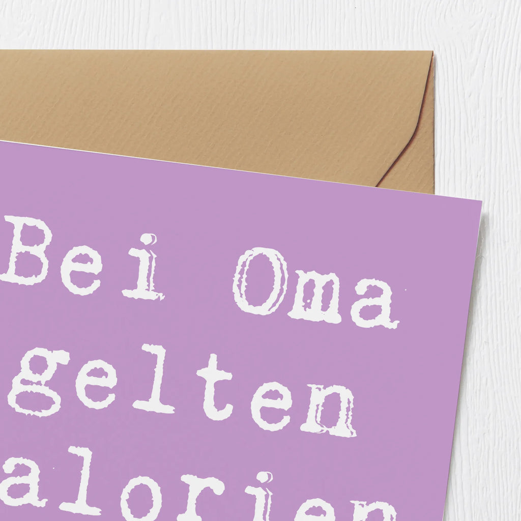 Deluxe Karte Spruch Oma Kalorien Hochwertige Klappkarte, Hochwertige Grußkarte, Glückwunschkarte, Grußkarte, Einladungskarte, Hochzeitskarte, Klappkarte, Geburtstagskarte, Karte, Familie, Vatertag, Muttertag, Bruder, Schwester, Mama, Papa, Oma, Opa
