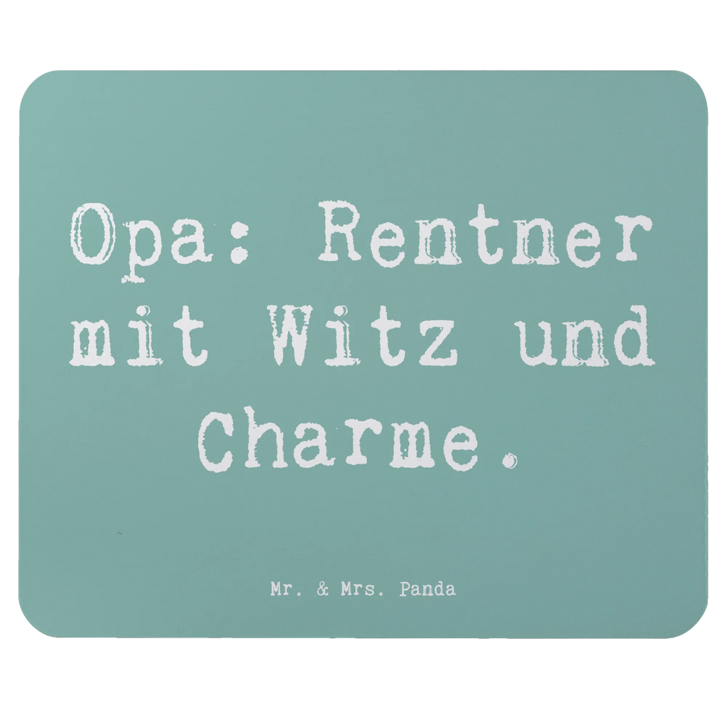 Mouse mat Saying Opa: Rentner mit Witz und Charme. Mousepad, Computer zubehör, Büroausstattung, PC Zubehör, Arbeitszimmer, Mauspad, Einzigartiges Mauspad, Designer Mauspad, Mausunterlage, Mauspad Büro, Familie, Vatertag, Muttertag, Bruder, Schwester, Mama, Papa, Oma, Opa