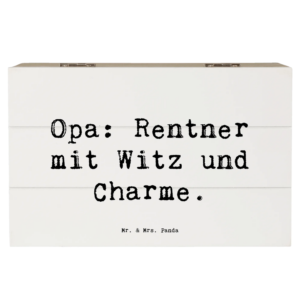 Wooden chest Saying Opa: Rentner mit Witz und Charme. Holzkiste, Geschenkdose, Truhe, Dekokiste, Erinnerungsbox, Erinnerungskiste, Schatulle, XXL, Kiste, Schatzkiste, Geschenkbox, Aufbewahrungsbox, Familie, Vatertag, Muttertag, Bruder, Schwester, Mama, Papa, Oma, Opa