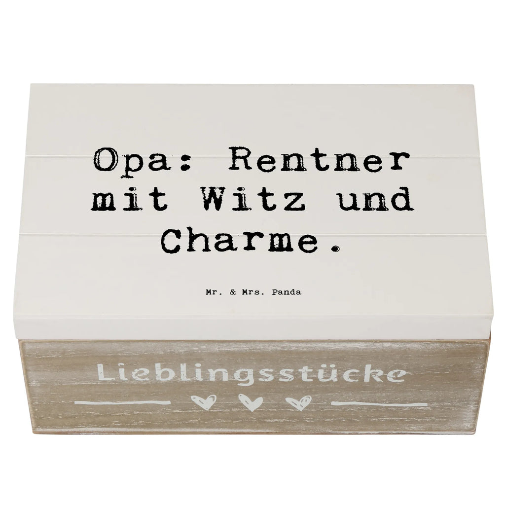 Wooden chest Saying Opa: Rentner mit Witz und Charme. Holzkiste, Geschenkdose, Truhe, Dekokiste, Erinnerungsbox, Erinnerungskiste, Schatulle, XXL, Kiste, Schatzkiste, Geschenkbox, Aufbewahrungsbox, Familie, Vatertag, Muttertag, Bruder, Schwester, Mama, Papa, Oma, Opa