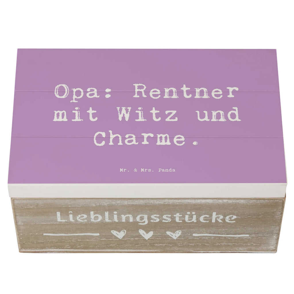 Wooden chest Saying Opa: Rentner mit Witz und Charme. Holzkiste, Geschenkdose, Truhe, Dekokiste, Erinnerungsbox, Erinnerungskiste, Schatulle, XXL, Kiste, Schatzkiste, Geschenkbox, Aufbewahrungsbox, Familie, Vatertag, Muttertag, Bruder, Schwester, Mama, Papa, Oma, Opa