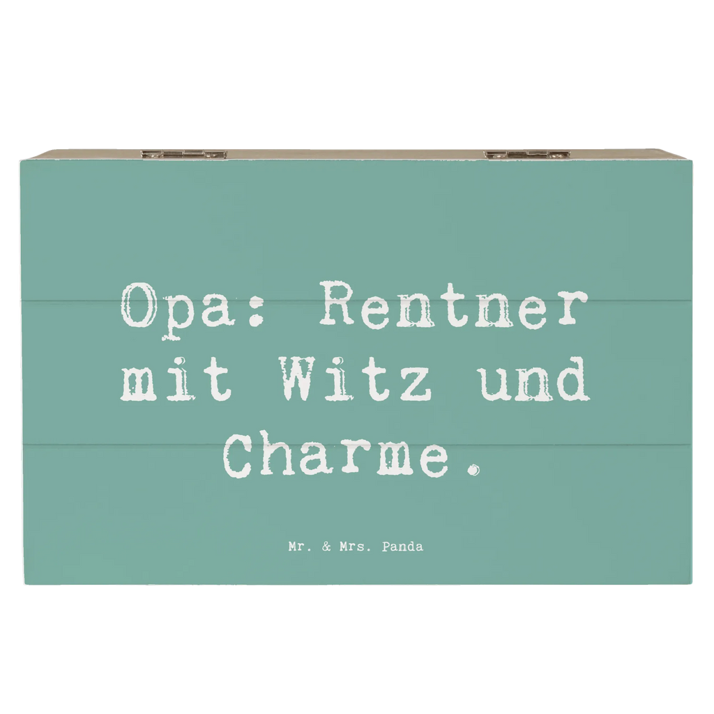 Wooden chest Saying Opa: Rentner mit Witz und Charme. Holzkiste, Geschenkdose, Truhe, Dekokiste, Erinnerungsbox, Erinnerungskiste, Schatulle, XXL, Kiste, Schatzkiste, Geschenkbox, Aufbewahrungsbox, Familie, Vatertag, Muttertag, Bruder, Schwester, Mama, Papa, Oma, Opa