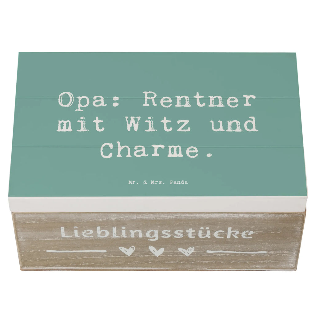 Wooden chest Saying Opa: Rentner mit Witz und Charme. Holzkiste, Geschenkdose, Truhe, Dekokiste, Erinnerungsbox, Erinnerungskiste, Schatulle, XXL, Kiste, Schatzkiste, Geschenkbox, Aufbewahrungsbox, Familie, Vatertag, Muttertag, Bruder, Schwester, Mama, Papa, Oma, Opa