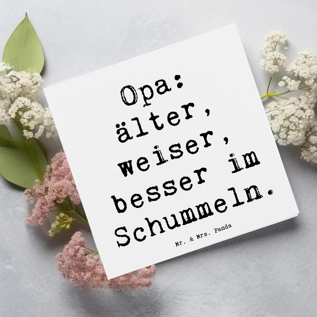 Deluxe Karte Spruch Opa Weisheit Hochwertige Grußkarte, Karte, Geburtstagskarte, Glückwunschkarte, Einladungskarte, Grußkarte, Klappkarte, Hochzeitskarte, Hochwertige Klappkarte, Familie, Vatertag, Muttertag, Bruder, Schwester, Mama, Papa, Oma, Opa