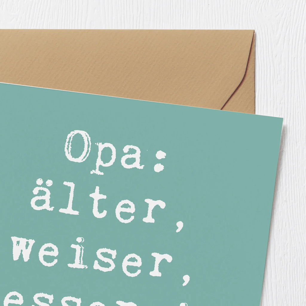 Deluxe Karte Spruch Opa Weisheit Hochwertige Grußkarte, Karte, Geburtstagskarte, Glückwunschkarte, Einladungskarte, Grußkarte, Klappkarte, Hochzeitskarte, Hochwertige Klappkarte, Familie, Vatertag, Muttertag, Bruder, Schwester, Mama, Papa, Oma, Opa