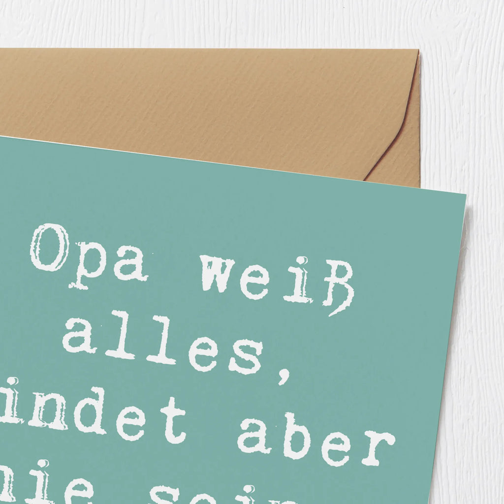 Deluxe Card Saying Opa weiß alles, findet aber nie seine Brille! Karte, Grußkarte, Klappkarte, Hochwertige Grußkarte, Geburtstagskarte, Hochwertige Klappkarte, Einladungskarte, Glückwunschkarte, Hochzeitskarte, Familie, Vatertag, Muttertag, Bruder, Schwester, Mama, Papa, Oma, Opa