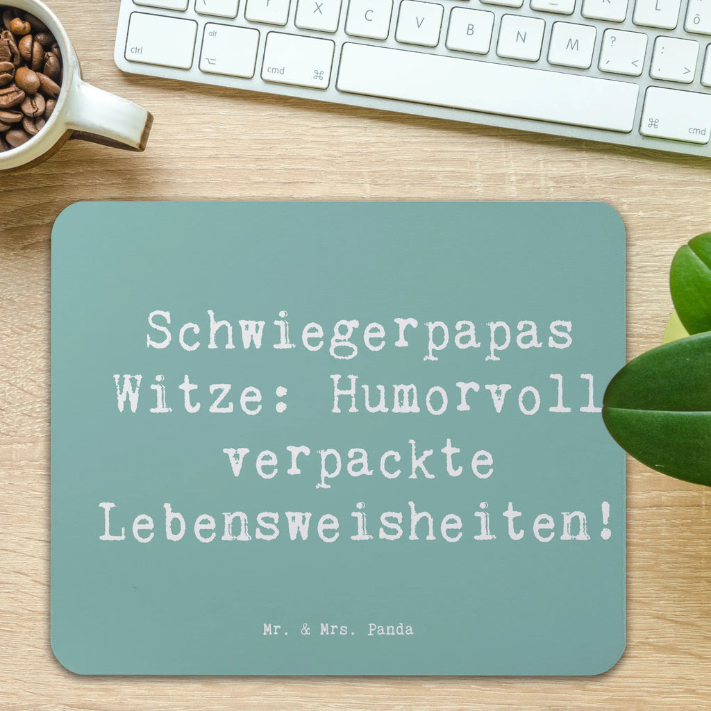 Mouse mat Saying Schwiegerpapas Witze: Humorvoll verpackte Lebensweisheiten! Mousepad, Computer zubehör, Büroausstattung, PC Zubehör, Arbeitszimmer, Mauspad, Einzigartiges Mauspad, Designer Mauspad, Mausunterlage, Mauspad Büro, Familie, Vatertag, Muttertag, Bruder, Schwester, Mama, Papa, Oma, Opa