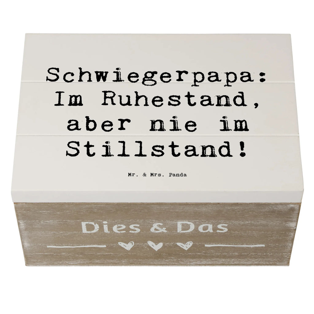 Holzkiste Spruch Schwiegerpapa Ruhestand Kiste, Dekokiste, Truhe, Geschenkdose, XXL, Schatzkiste, Holzkiste, Schatulle, Aufbewahrungsbox, Erinnerungsbox, Erinnerungskiste, Geschenkbox, Familie, Vatertag, Muttertag, Bruder, Schwester, Mama, Papa, Oma, Opa