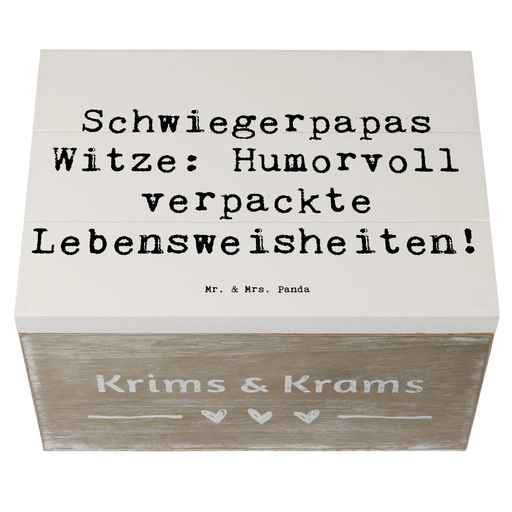 Wooden chest Saying Schwiegerpapas Witze: Humorvoll verpackte Lebensweisheiten! Kiste, Aufbewahrungsbox, Erinnerungsbox, Schatzkiste, Geschenkdose, XXL, Erinnerungskiste, Holzkiste, Dekokiste, Truhe, Geschenkbox, Schatulle, Familie, Vatertag, Muttertag, Bruder, Schwester, Mama, Papa, Oma, Opa
