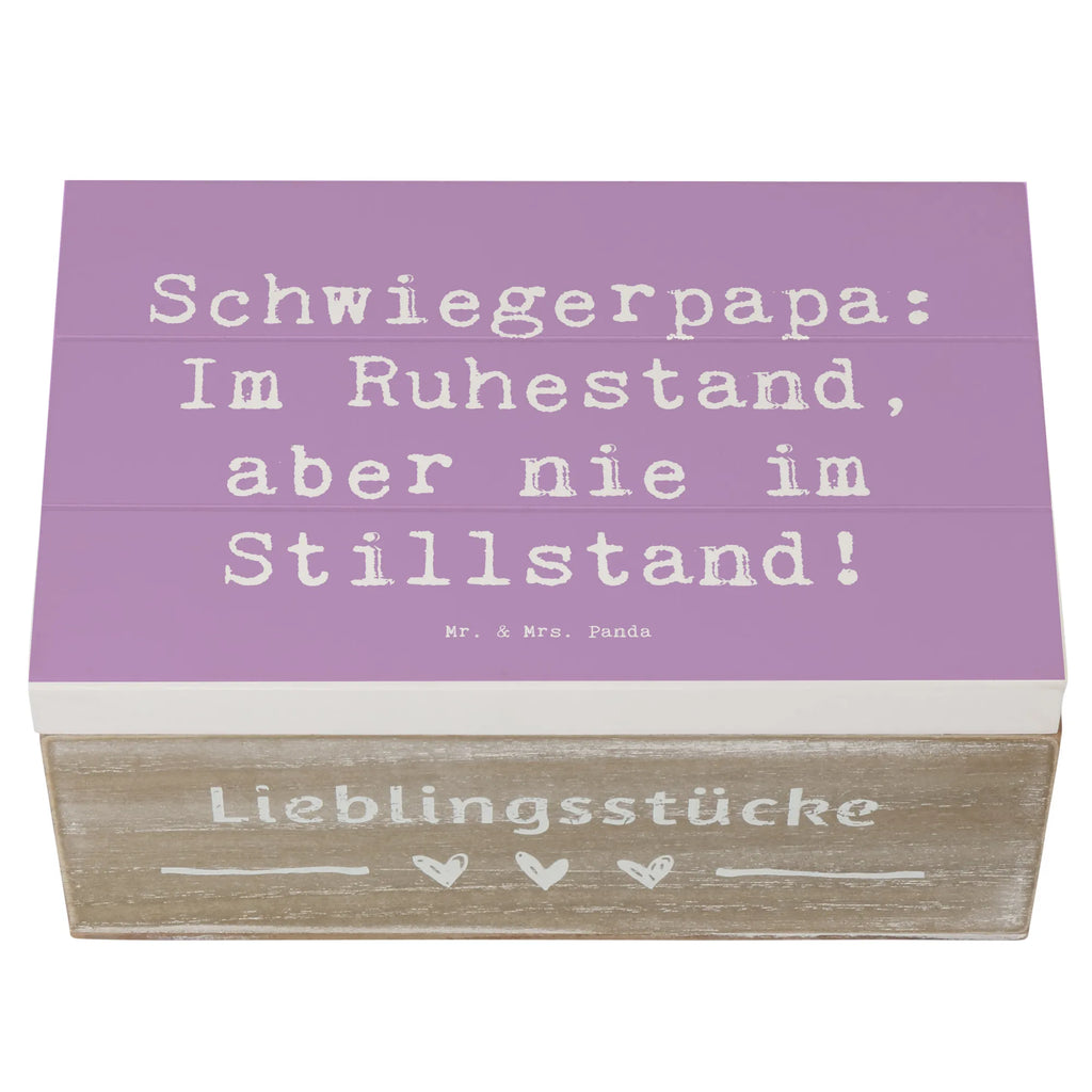 Holzkiste Spruch Schwiegerpapa Ruhestand Kiste, Dekokiste, Truhe, Geschenkdose, XXL, Schatzkiste, Holzkiste, Schatulle, Aufbewahrungsbox, Erinnerungsbox, Erinnerungskiste, Geschenkbox, Familie, Vatertag, Muttertag, Bruder, Schwester, Mama, Papa, Oma, Opa