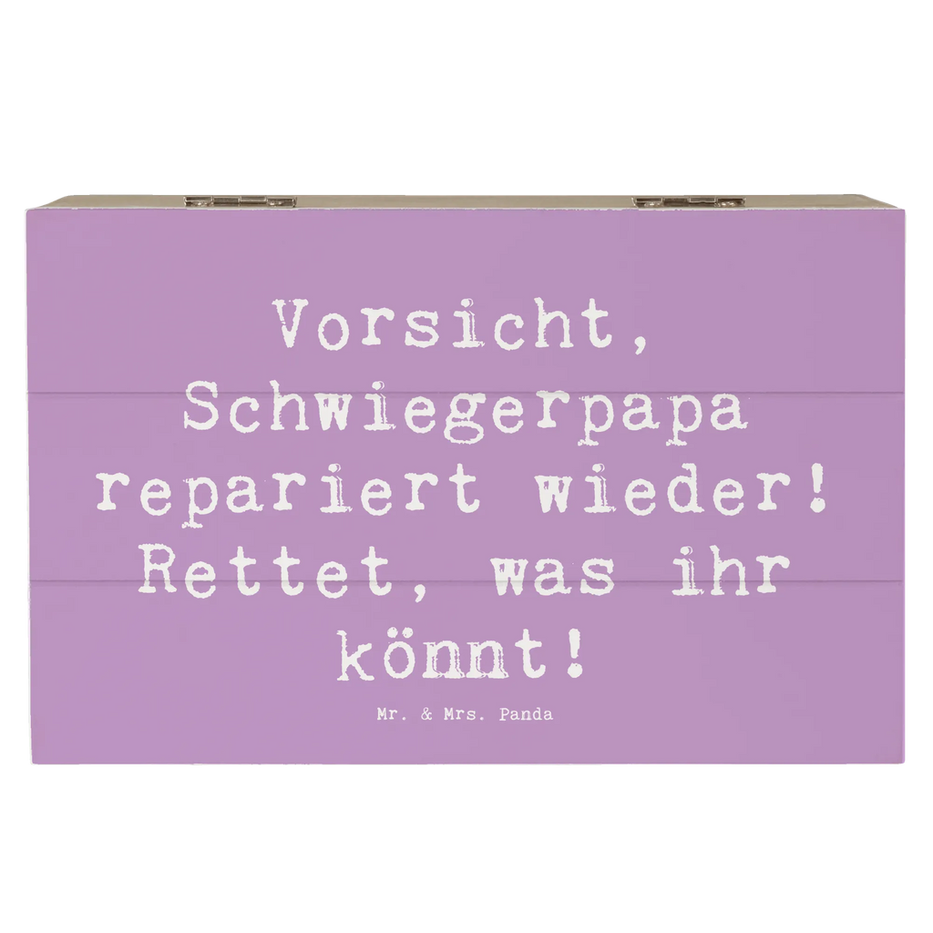 Holzkiste Spruch Schwiegerpapa Repariert Aufbewahrungsbox, Schatulle, XXL, Erinnerungskiste, Geschenkdose, Dekokiste, Erinnerungsbox, Truhe, Kiste, Holzkiste, Schatzkiste, Geschenkbox, Familie, Vatertag, Muttertag, Bruder, Schwester, Mama, Papa, Oma, Opa