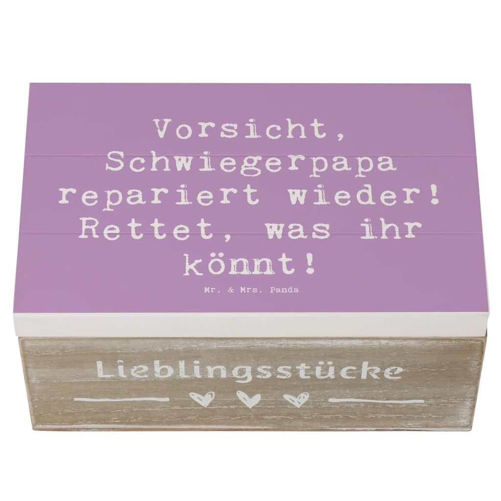 Holzkiste Spruch Schwiegerpapa Repariert Aufbewahrungsbox, Schatulle, XXL, Erinnerungskiste, Geschenkdose, Dekokiste, Erinnerungsbox, Truhe, Kiste, Holzkiste, Schatzkiste, Geschenkbox, Familie, Vatertag, Muttertag, Bruder, Schwester, Mama, Papa, Oma, Opa