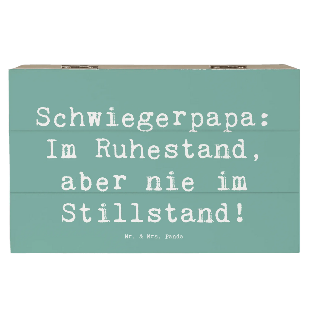 Holzkiste Spruch Schwiegerpapa Ruhestand Kiste, Dekokiste, Truhe, Geschenkdose, XXL, Schatzkiste, Holzkiste, Schatulle, Aufbewahrungsbox, Erinnerungsbox, Erinnerungskiste, Geschenkbox, Familie, Vatertag, Muttertag, Bruder, Schwester, Mama, Papa, Oma, Opa
