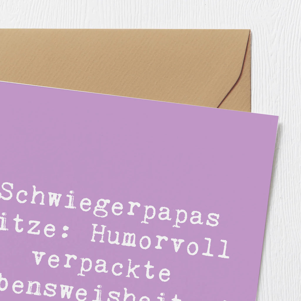 Deluxe Card Saying Schwiegerpapas Witze: Humorvoll verpackte Lebensweisheiten! Einladungskarte, Karte, Hochwertige Grußkarte, Glückwunschkarte, Hochzeitskarte, Klappkarte, Hochwertige Klappkarte, Grußkarte, Geburtstagskarte, Familie, Vatertag, Muttertag, Bruder, Schwester, Mama, Papa, Oma, Opa
