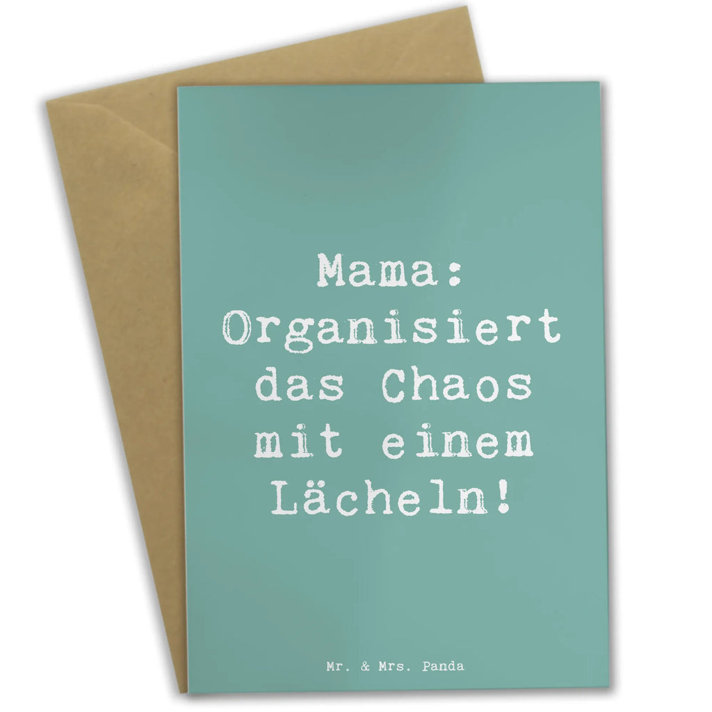 Greetings card Saying Mama: Organisiert das Chaos mit einem Lächeln! Grußkarte, Klappkarte, Einladungskarte, Glückwunschkarte, Hochzeitskarte, Geburtstagskarte, Karte, Ansichtskarten, Familie, Vatertag, Muttertag, Bruder, Schwester, Mama, Papa, Oma, Opa