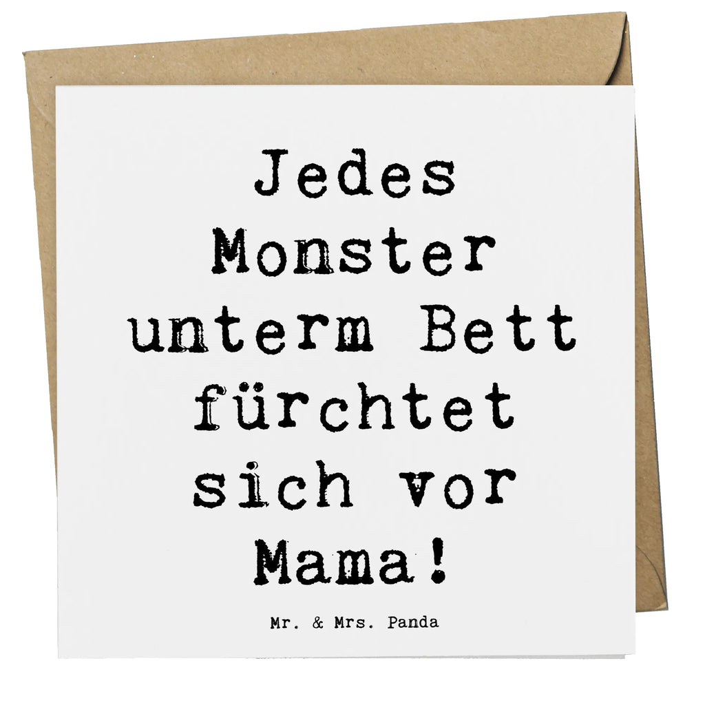 Deluxe Card Saying Jedes Monster unterm Bett fürchtet sich vor Mama! Geburtstagskarte, Glückwunschkarte, Karte, Hochzeitskarte, Hochwertige Klappkarte, Klappkarte, Grußkarte, Hochwertige Grußkarte, Einladungskarte, Familie, Vatertag, Muttertag, Bruder, Schwester, Mama, Papa, Oma, Opa