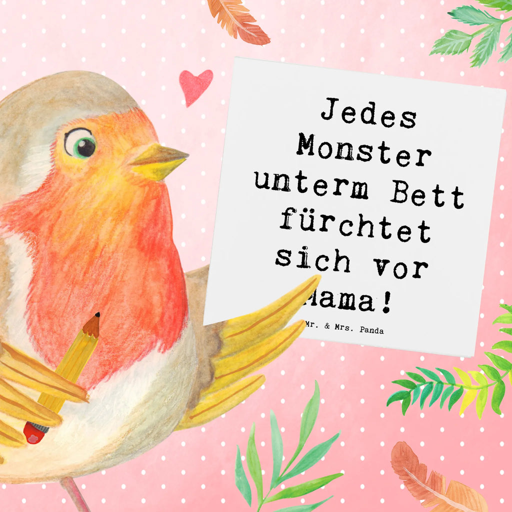 Deluxe Card Saying Jedes Monster unterm Bett fürchtet sich vor Mama! Geburtstagskarte, Glückwunschkarte, Karte, Hochzeitskarte, Hochwertige Klappkarte, Klappkarte, Grußkarte, Hochwertige Grußkarte, Einladungskarte, Familie, Vatertag, Muttertag, Bruder, Schwester, Mama, Papa, Oma, Opa