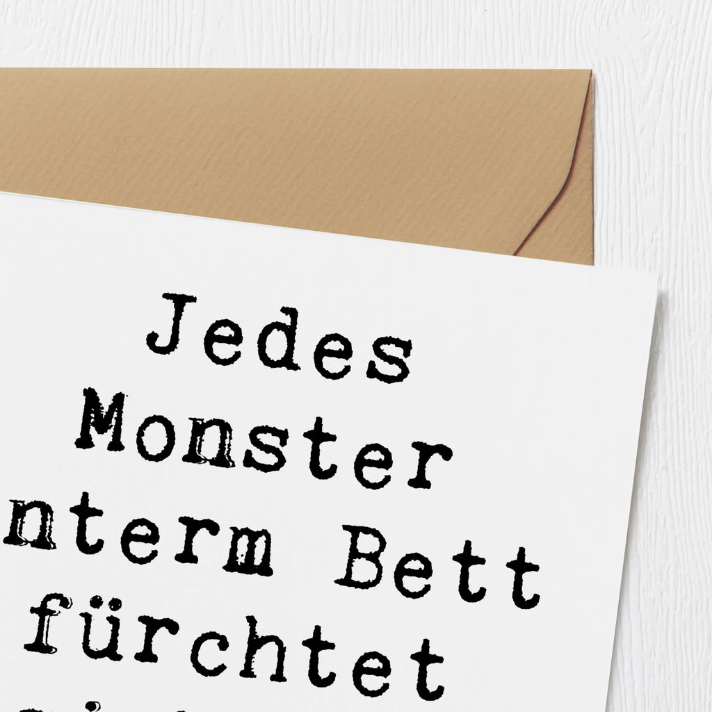 Deluxe Card Saying Jedes Monster unterm Bett fürchtet sich vor Mama! Geburtstagskarte, Glückwunschkarte, Karte, Hochzeitskarte, Hochwertige Klappkarte, Klappkarte, Grußkarte, Hochwertige Grußkarte, Einladungskarte, Familie, Vatertag, Muttertag, Bruder, Schwester, Mama, Papa, Oma, Opa
