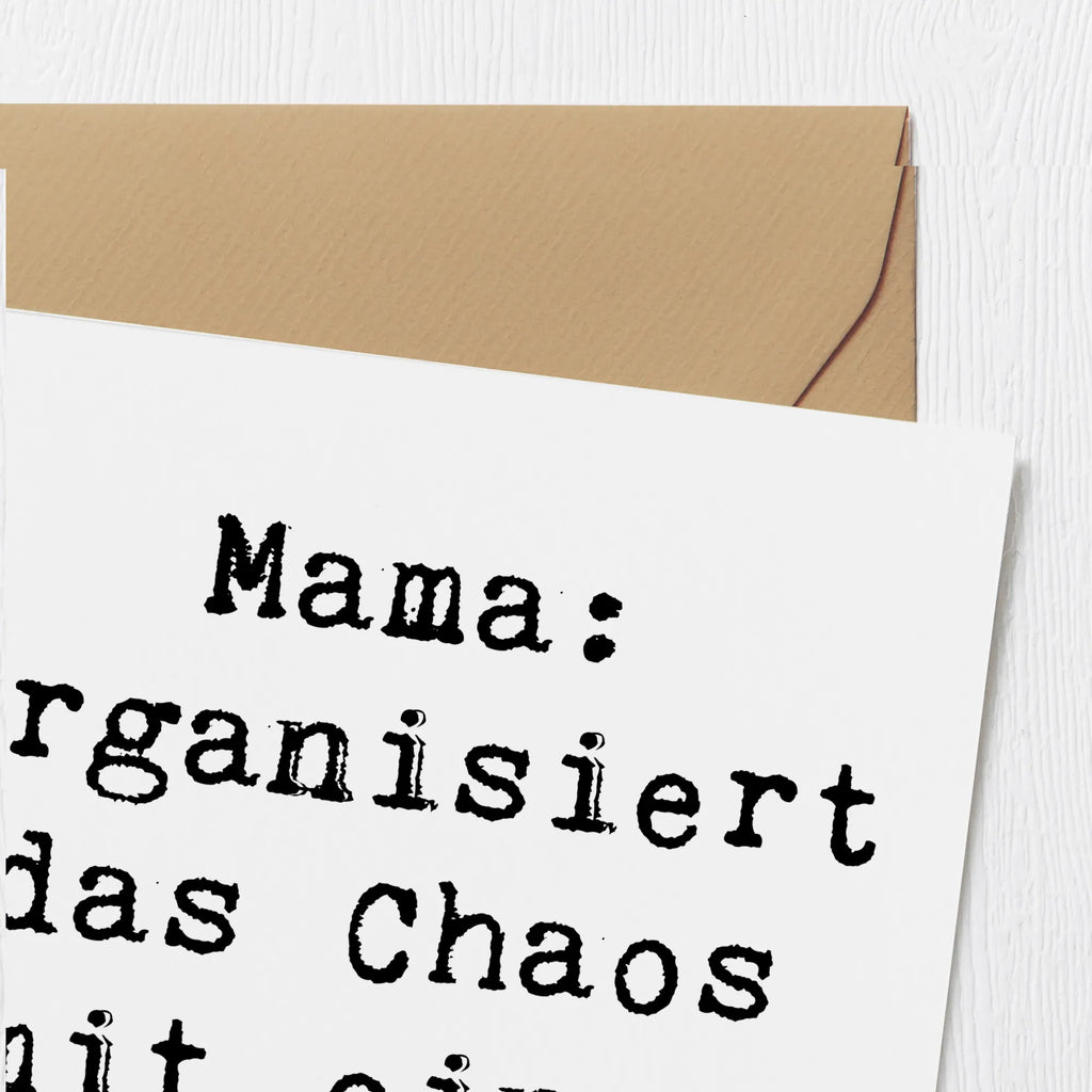 Deluxe Card Saying Mama: Organisiert das Chaos mit einem Lächeln! Geburtstagskarte, Glückwunschkarte, Karte, Hochwertige Grußkarte, Einladungskarte, Hochwertige Klappkarte, Klappkarte, Hochzeitskarte, Grußkarte, Familie, Vatertag, Muttertag, Bruder, Schwester, Mama, Papa, Oma, Opa