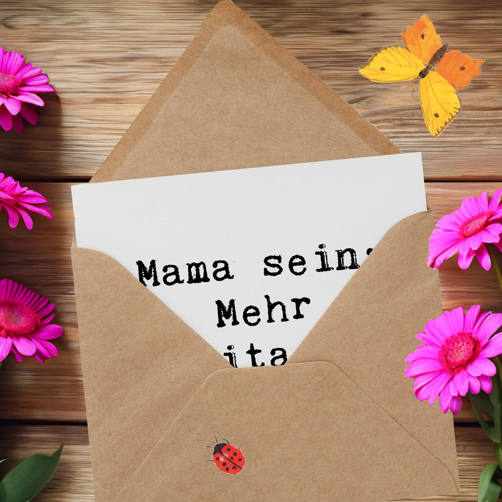 Deluxe Card Saying Mama sein: Mehr Multitasking geht nicht! Glückwunschkarte, Grußkarte, Karte, Hochzeitskarte, Geburtstagskarte, Einladungskarte, Klappkarte, Hochwertige Grußkarte, Hochwertige Klappkarte, Familie, Vatertag, Muttertag, Bruder, Schwester, Mama, Papa, Oma, Opa