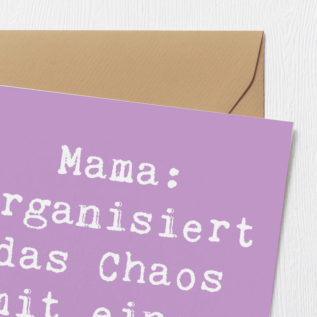 Deluxe Card Saying Mama: Organisiert das Chaos mit einem Lächeln! Geburtstagskarte, Glückwunschkarte, Karte, Hochwertige Grußkarte, Einladungskarte, Hochwertige Klappkarte, Klappkarte, Hochzeitskarte, Grußkarte, Familie, Vatertag, Muttertag, Bruder, Schwester, Mama, Papa, Oma, Opa