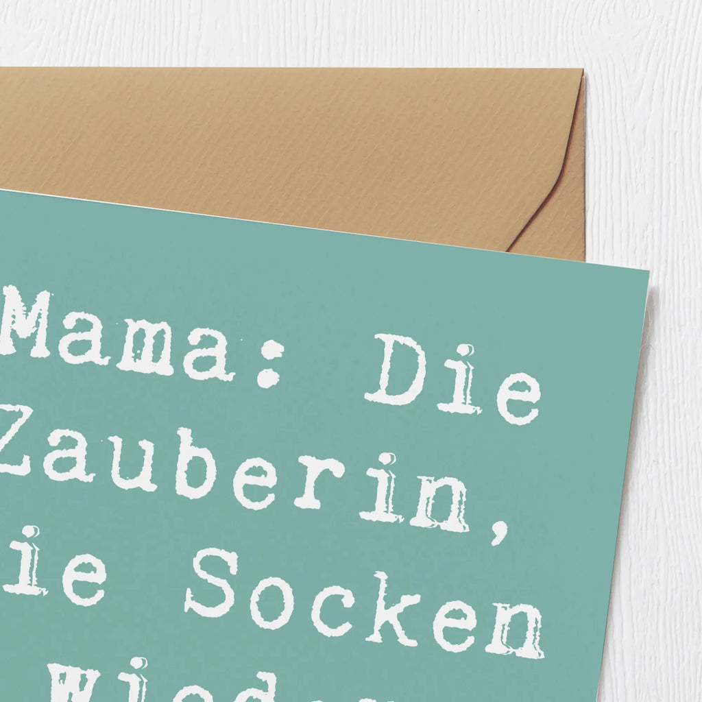 Deluxe Karte Spruch Mama Zauberin Karte, Klappkarte, Hochwertige Grußkarte, Hochzeitskarte, Glückwunschkarte, Einladungskarte, Grußkarte, Hochwertige Klappkarte, Geburtstagskarte, Familie, Vatertag, Muttertag, Bruder, Schwester, Mama, Papa, Oma, Opa