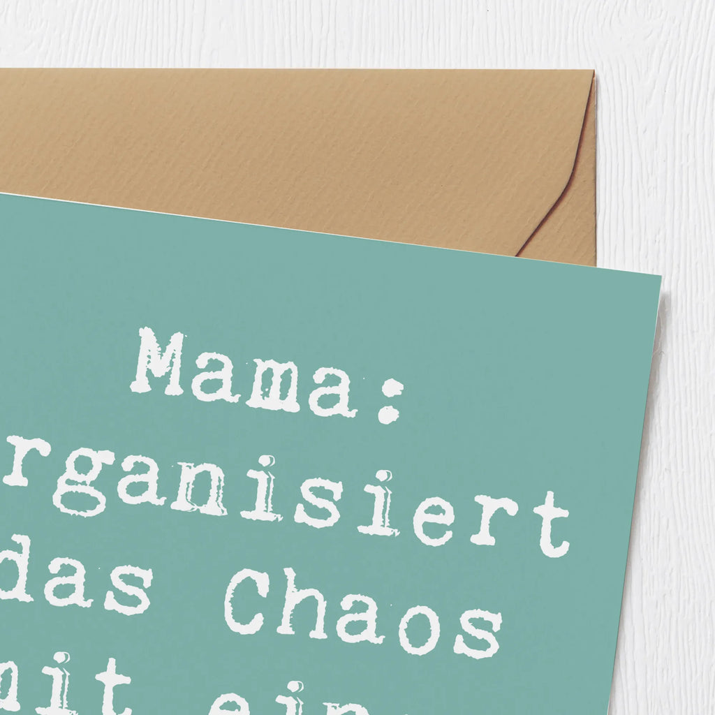 Deluxe Card Saying Mama: Organisiert das Chaos mit einem Lächeln! Geburtstagskarte, Glückwunschkarte, Karte, Hochwertige Grußkarte, Einladungskarte, Hochwertige Klappkarte, Klappkarte, Hochzeitskarte, Grußkarte, Familie, Vatertag, Muttertag, Bruder, Schwester, Mama, Papa, Oma, Opa