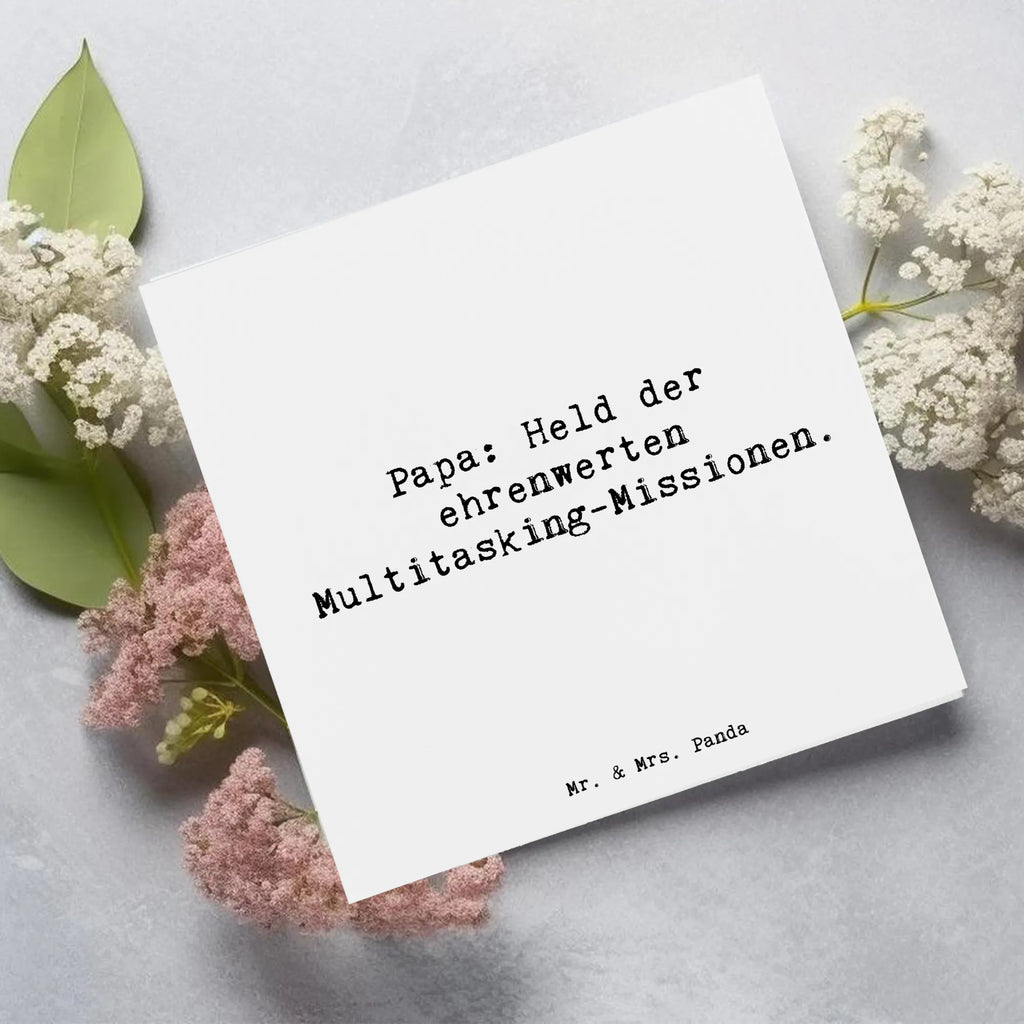 Deluxe Karte Spruch Papa Held Karte, Glückwunschkarte, Geburtstagskarte, Hochwertige Grußkarte, Grußkarte, Hochwertige Klappkarte, Einladungskarte, Hochzeitskarte, Klappkarte, Familie, Vatertag, Muttertag, Bruder, Schwester, Mama, Papa, Oma, Opa