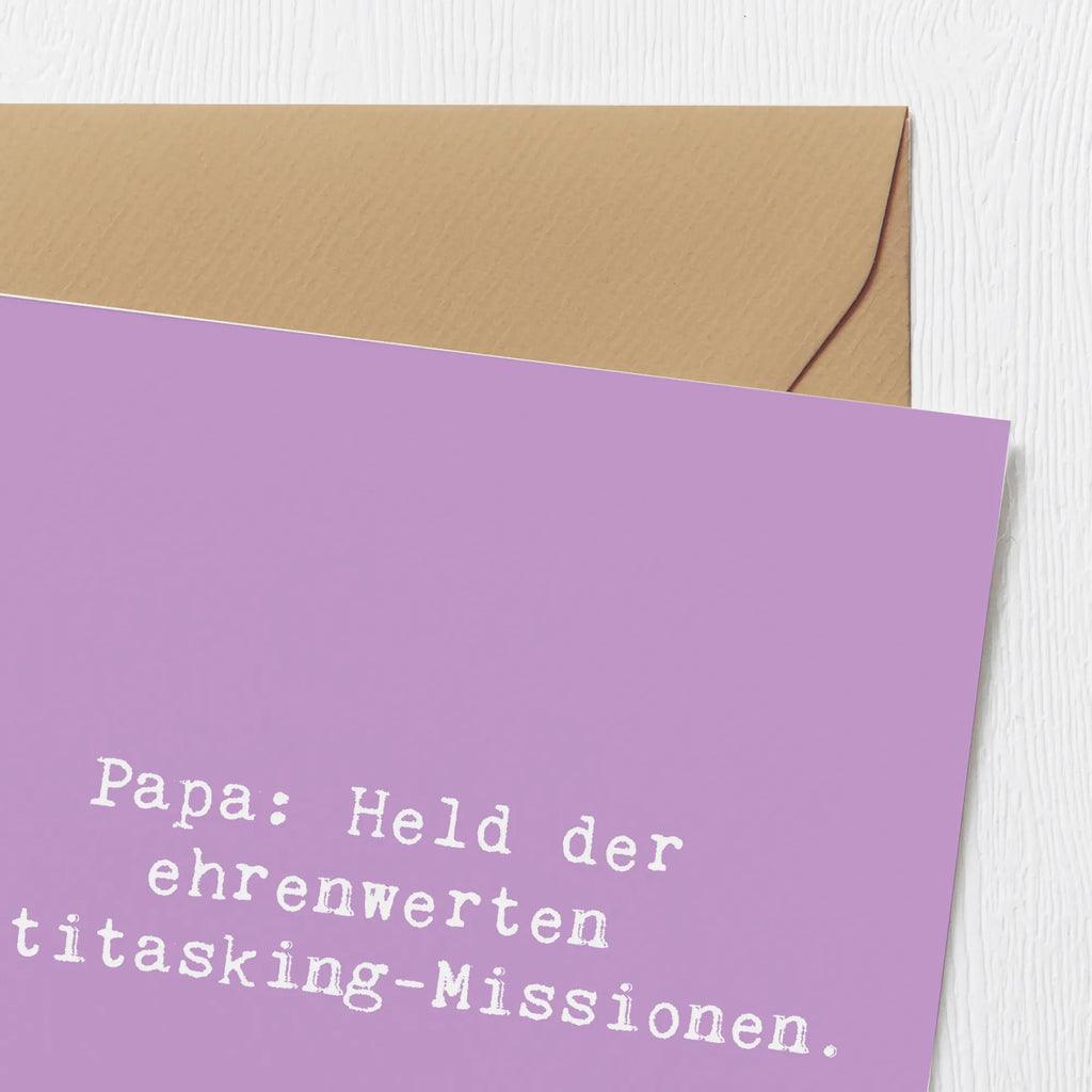 Deluxe Karte Spruch Papa Held Karte, Glückwunschkarte, Geburtstagskarte, Hochwertige Grußkarte, Grußkarte, Hochwertige Klappkarte, Einladungskarte, Hochzeitskarte, Klappkarte, Familie, Vatertag, Muttertag, Bruder, Schwester, Mama, Papa, Oma, Opa