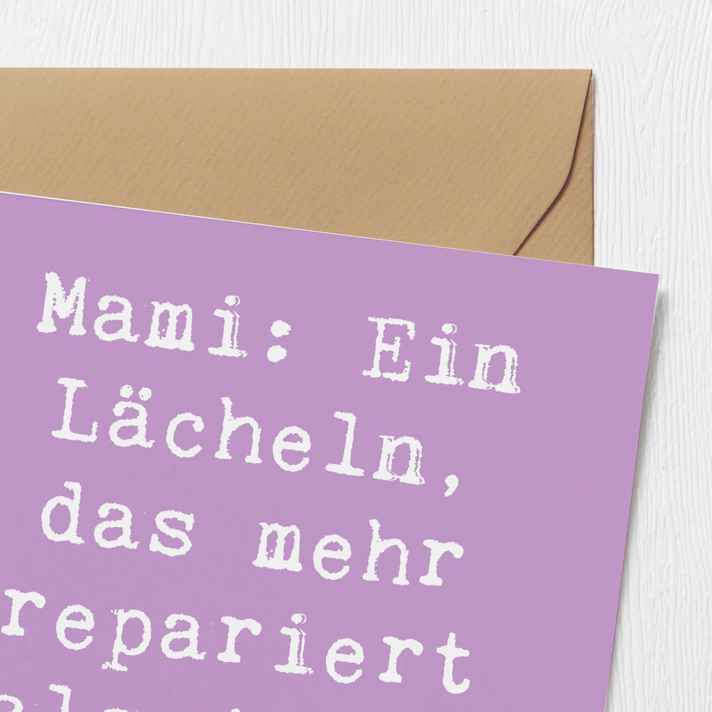 Deluxe Card Saying Mami: Ein Lächeln, das mehr repariert als jedes Werkzeug. Klappkarte, Hochwertige Grußkarte, Karte, Hochzeitskarte, Geburtstagskarte, Einladungskarte, Hochwertige Klappkarte, Grußkarte, Glückwunschkarte, Familie, Vatertag, Muttertag, Bruder, Schwester, Mama, Papa, Oma, Opa