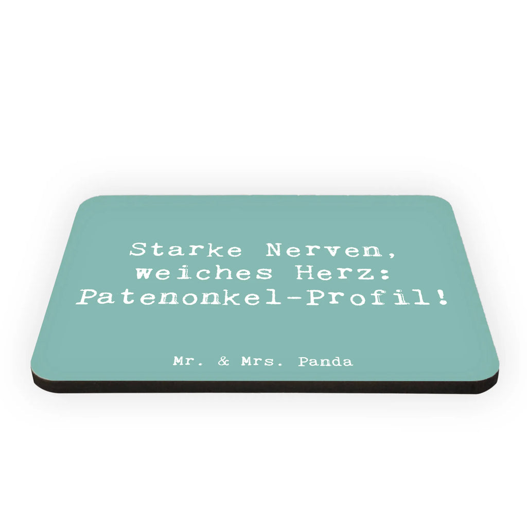 Magnet Saying Starke Nerven, weiches Herz: Patenonkel-Profil! Kühlschrankmagnet, Pinnwandmagnet, Souvenir Magnet, Motivmagnete, Dekomagnet, Whiteboard Magnet, Notiz Magnet, Kühlschrank Dekoration, Familie, Vatertag, Muttertag, Bruder, Schwester, Mama, Papa, Oma, Opa