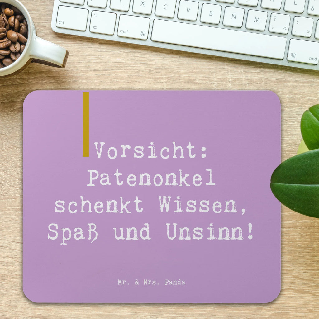 Mouse mat Saying Vorsicht: Patenonkel schenkt Wissen, Spaß und Unsinn! Mousepad, Computer zubehör, Büroausstattung, PC Zubehör, Arbeitszimmer, Mauspad, Einzigartiges Mauspad, Designer Mauspad, Mausunterlage, Mauspad Büro, Familie, Vatertag, Muttertag, Bruder, Schwester, Mama, Papa, Oma, Opa