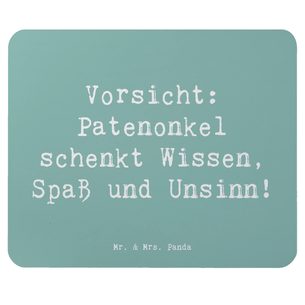 Mouse mat Saying Vorsicht: Patenonkel schenkt Wissen, Spaß und Unsinn! Mousepad, Computer zubehör, Büroausstattung, PC Zubehör, Arbeitszimmer, Mauspad, Einzigartiges Mauspad, Designer Mauspad, Mausunterlage, Mauspad Büro, Familie, Vatertag, Muttertag, Bruder, Schwester, Mama, Papa, Oma, Opa