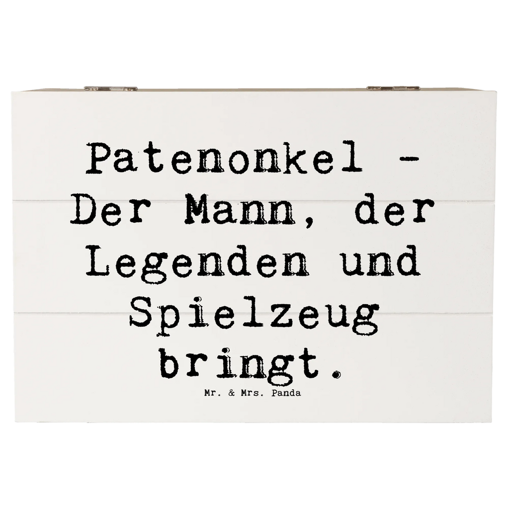 Wooden chest Saying Patenonkel - Der Mann, der Legenden und Spielzeug bringt. Holzkiste, Aufbewahrungsbox, Kiste, Erinnerungskiste, Geschenkdose, Dekokiste, Truhe, Geschenkbox, Schatulle, XXL, Erinnerungsbox, Schatzkiste, Familie, Vatertag, Muttertag, Bruder, Schwester, Mama, Papa, Oma, Opa