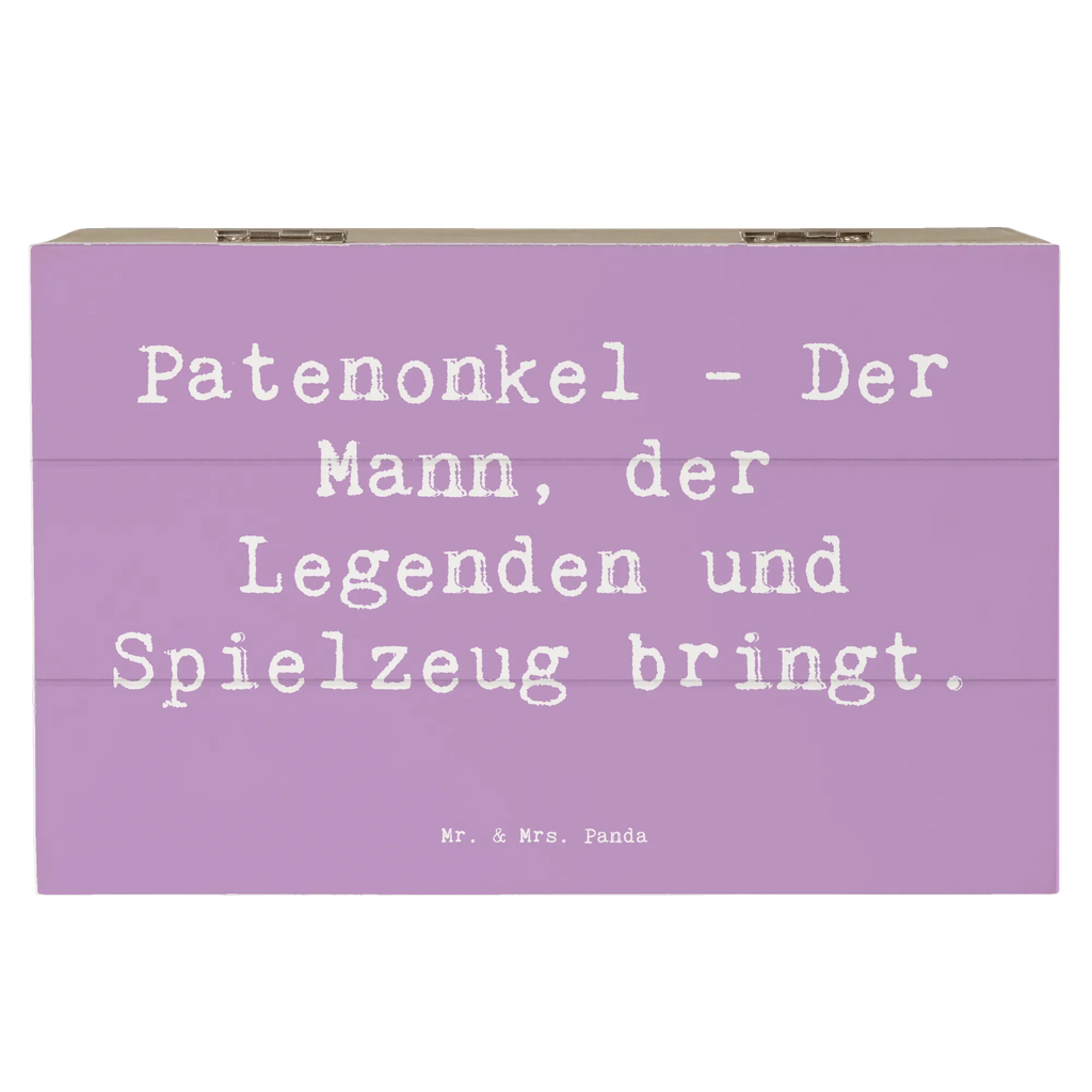 Wooden chest Saying Patenonkel - Der Mann, der Legenden und Spielzeug bringt. Holzkiste, Aufbewahrungsbox, Kiste, Erinnerungskiste, Geschenkdose, Dekokiste, Truhe, Geschenkbox, Schatulle, XXL, Erinnerungsbox, Schatzkiste, Familie, Vatertag, Muttertag, Bruder, Schwester, Mama, Papa, Oma, Opa