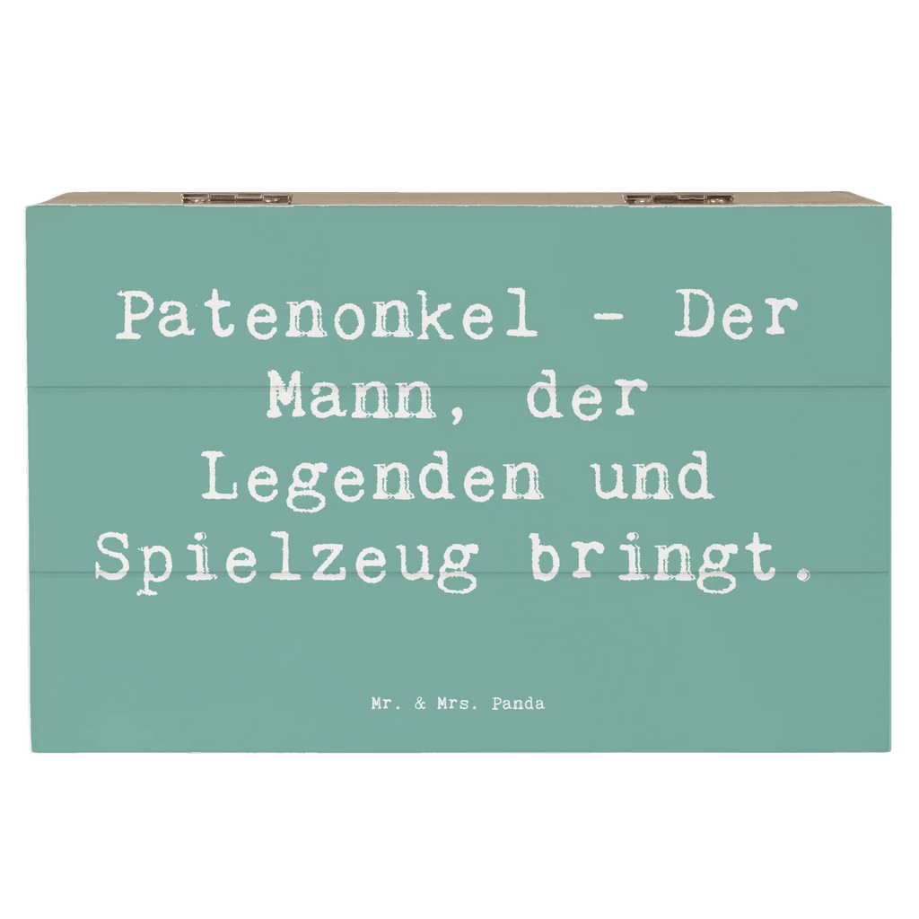 Wooden chest Saying Patenonkel - Der Mann, der Legenden und Spielzeug bringt. Holzkiste, Aufbewahrungsbox, Kiste, Erinnerungskiste, Geschenkdose, Dekokiste, Truhe, Geschenkbox, Schatulle, XXL, Erinnerungsbox, Schatzkiste, Familie, Vatertag, Muttertag, Bruder, Schwester, Mama, Papa, Oma, Opa