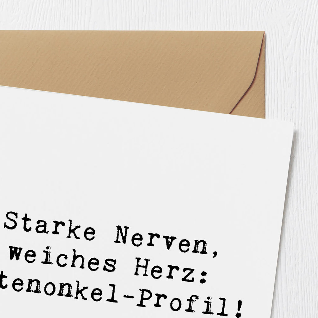 Deluxe Karte Spruch Starke Patenonkel Karte, Hochzeitskarte, Geburtstagskarte, Hochwertige Grußkarte, Grußkarte, Einladungskarte, Hochwertige Klappkarte, Klappkarte, Glückwunschkarte, Familie, Vatertag, Muttertag, Bruder, Schwester, Mama, Papa, Oma, Opa