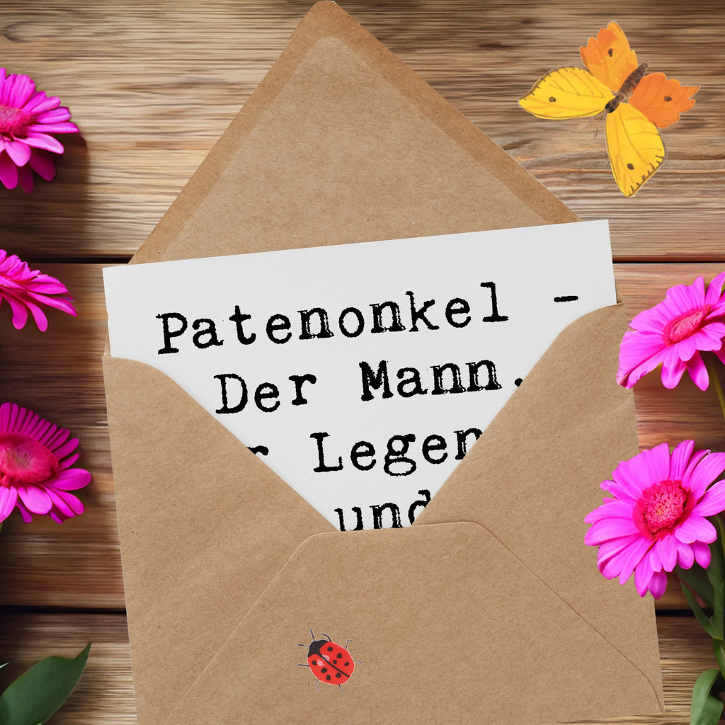Deluxe Karte Spruch Patenonkel Geschenk Hochwertige Klappkarte, Glückwunschkarte, Klappkarte, Grußkarte, Karte, Einladungskarte, Geburtstagskarte, Hochwertige Grußkarte, Hochzeitskarte, Familie, Vatertag, Muttertag, Bruder, Schwester, Mama, Papa, Oma, Opa