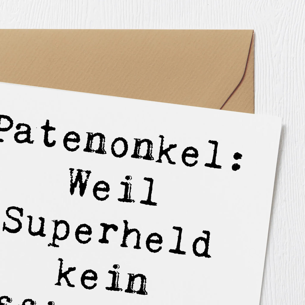 Deluxe Card Saying Patenonkel: Weil Superheld kein offizieller Beruf ist! Hochwertige Klappkarte, Karte, Geburtstagskarte, Grußkarte, Hochwertige Grußkarte, Einladungskarte, Klappkarte, Glückwunschkarte, Hochzeitskarte, Familie, Vatertag, Muttertag, Bruder, Schwester, Mama, Papa, Oma, Opa
