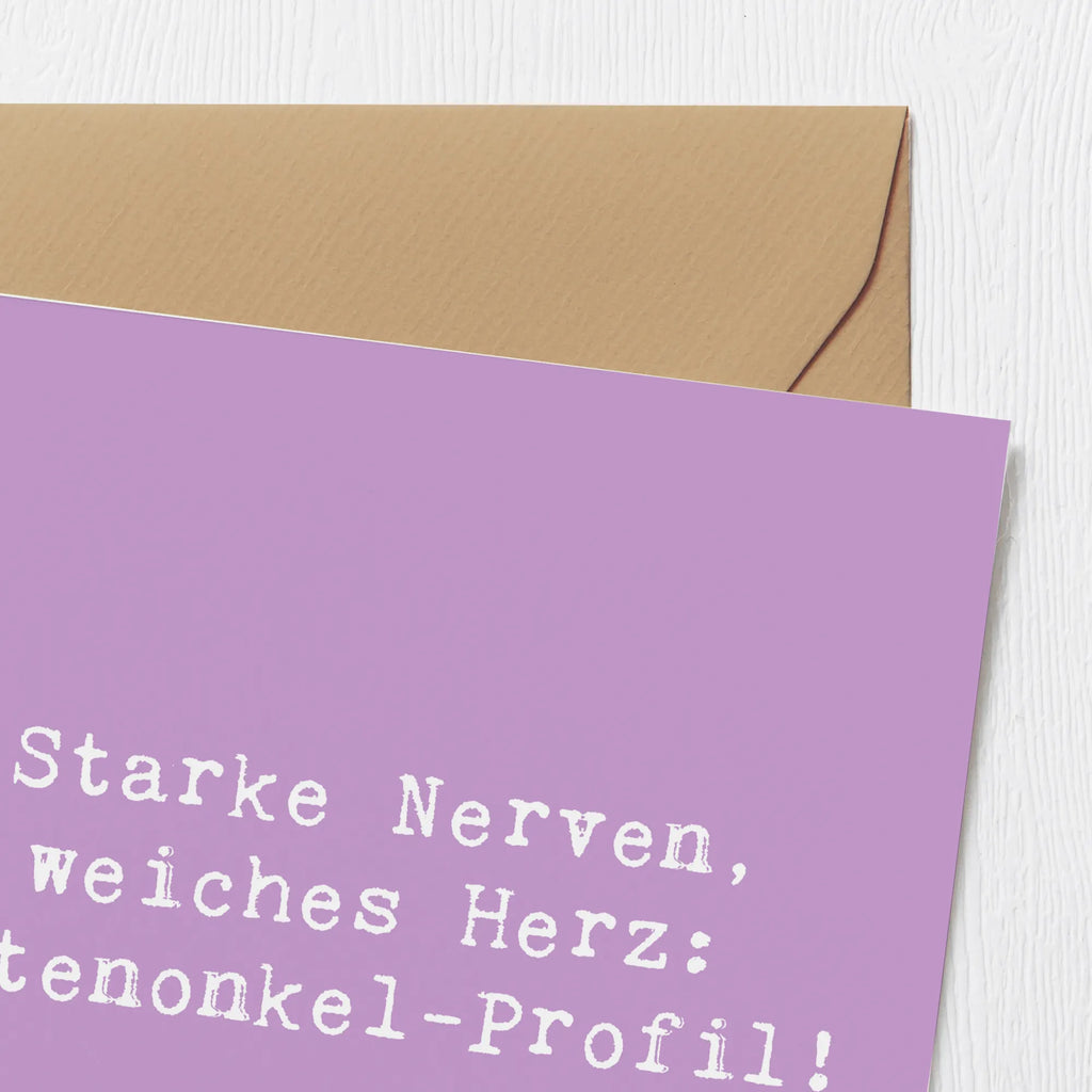 Deluxe Karte Spruch Starke Patenonkel Karte, Hochzeitskarte, Geburtstagskarte, Hochwertige Grußkarte, Grußkarte, Einladungskarte, Hochwertige Klappkarte, Klappkarte, Glückwunschkarte, Familie, Vatertag, Muttertag, Bruder, Schwester, Mama, Papa, Oma, Opa