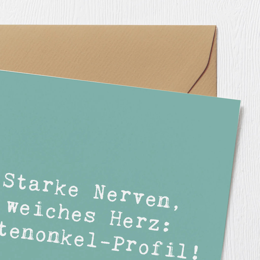 Deluxe Karte Spruch Starke Patenonkel Karte, Hochzeitskarte, Geburtstagskarte, Hochwertige Grußkarte, Grußkarte, Einladungskarte, Hochwertige Klappkarte, Klappkarte, Glückwunschkarte, Familie, Vatertag, Muttertag, Bruder, Schwester, Mama, Papa, Oma, Opa