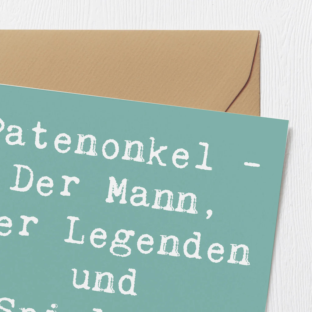 Deluxe Karte Spruch Patenonkel Geschenk Hochwertige Klappkarte, Glückwunschkarte, Klappkarte, Grußkarte, Karte, Einladungskarte, Geburtstagskarte, Hochwertige Grußkarte, Hochzeitskarte, Familie, Vatertag, Muttertag, Bruder, Schwester, Mama, Papa, Oma, Opa