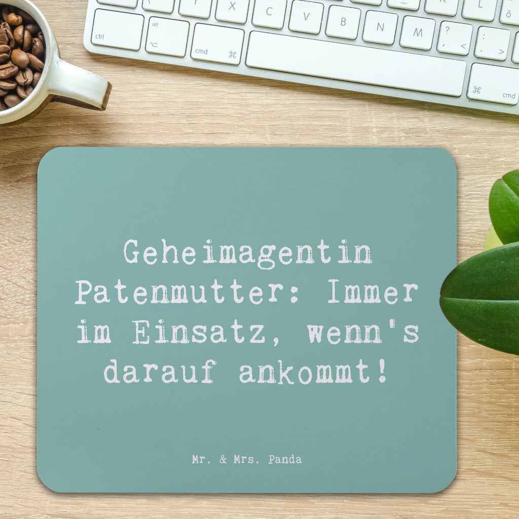 Mouse mat Saying Geheimagentin Patenmutter: Immer im Einsatz, wenn’s darauf ankommt! Mousepad, Computer zubehör, Büroausstattung, PC Zubehör, Arbeitszimmer, Mauspad, Einzigartiges Mauspad, Designer Mauspad, Mausunterlage, Mauspad Büro, Familie, Vatertag, Muttertag, Bruder, Schwester, Mama, Papa, Oma, Opa